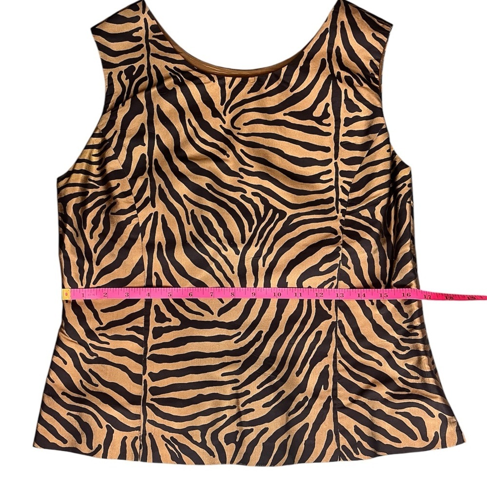 Ann May 100% Silk Zebra Print Top size Small - Picture 7 of 8